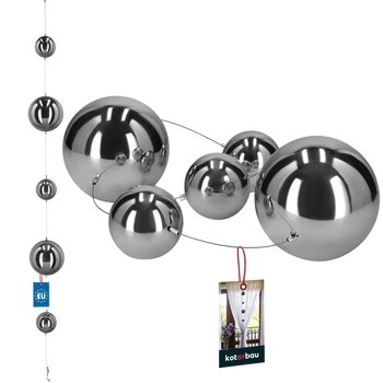 Girlanda dekoracyjna lustrzana srebrne stalowe kule wysoki połysk 100 cm