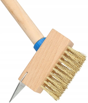 Szczotka do kostki brukowej druciana skrobak z trzonem