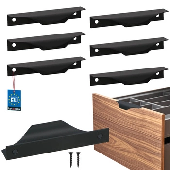 Uchwyt meblowy krawędziowy nowoczesny aluminium czarny mat 96 mm zestaw 6 szt.