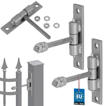 Zawias bramowy ze smarowniczkami wkręcany srebrny fi 12 mm zestaw 2 szt