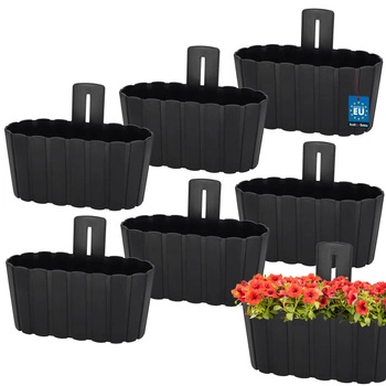 Doniczka ścienna ścienna biała wisząca 200 MM Zestaw 6 SZT