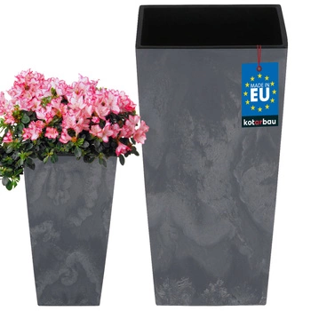 Doniczka z wkładem 170x170x325 mm struktura betonu