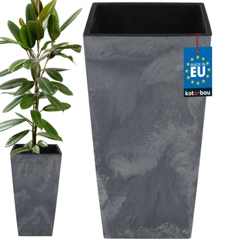 Doniczka z wkładem 325x325x610 mm struktura betonu