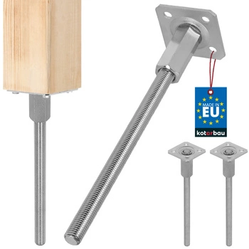 Podstawa słupa kotwa regulowana w pionie stalowa 80x330 mm zestaw 2 szt.