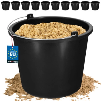 Wiadro budowlane gospodarcze na zaprawę plastikowe czarne 5 l zestaw 10 szt.