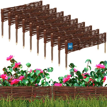 Płotek ogrodowy wiklinowy wbijany palisada obrzeże 60x10 cm zestaw 10 szt.