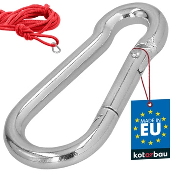 Karabińczyk strażacki do huśtawki liny hamaka metalowy 50 mm