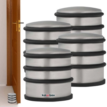 Odbojnik do drzwi wolnostojący srebrny 7 cm zestaw 4 szt.