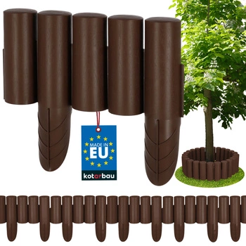 Płotek ogrodowy płot plastikowy wbijany brązowy 2,4 m