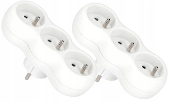 Rozgałęźnik sieciowy 3 gniazda złodziejka z uziemieniem - 2 szt.