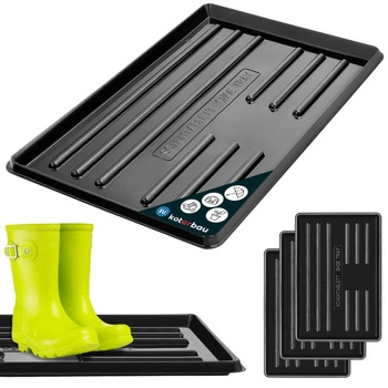 Ociekacz na buty 60x40 cm zestaw 3 szt. - Kolor czarny