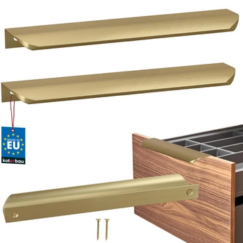 Uchwyt meblowy aluminium złoty mat 192/212 mm zestaw 2 szt