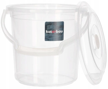Wiadro pojemnik transparentny z pokrywką miarką - 5l