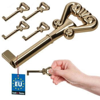 Kluczyk meblowy barkowy uniwersalny ozdobny retro złoty 7 cm zestaw 5 szt.