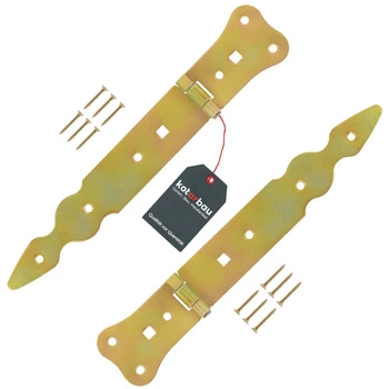 Zawias altanowy wąski do okiennic drzwi złoty 200 mm zestaw 2 szt.