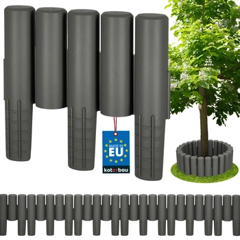 Płotek ogrodowy płot plastikowy wbijany szary 2,7 m