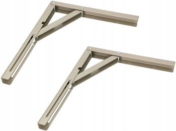 Wspornik kątownik składany na półkę 300 mm rozkładany  2 szt. - Kolor satyna