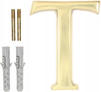 Litera na dom drzwi elewację "t" 10cm mosiądz