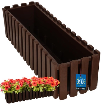 Doniczka skrzynka balkonowa na balustradę rustykalna brązowa 600 mm