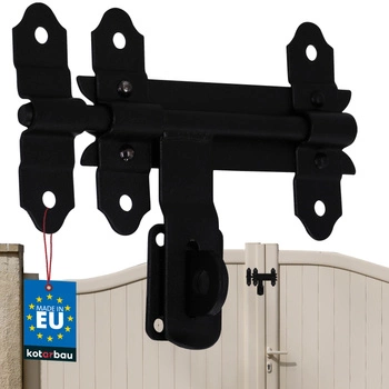 Zasuwa bramowa garażowa rygiel do drzwi furtki stal czarna 150 mm