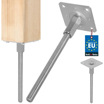 Podstawa słupa kotwa regulowana w pionie stalowa 110x330 mm