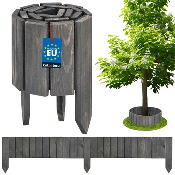 Obrzeże palisada płotek drewniany antracyt 15x110 cm