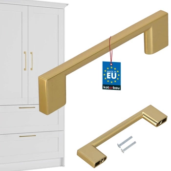 Uchwyt meblowy kuchenny klasyczny nowoczesny długi złoty mat 96 mm