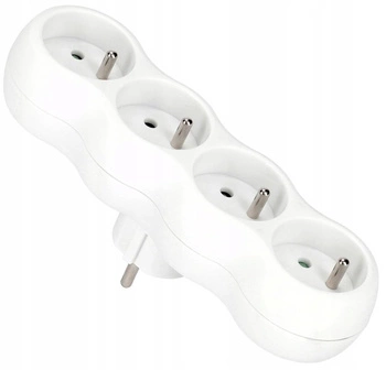 Rozgałęźnik sieciowy 4 gniazda złodziejka uziemienie