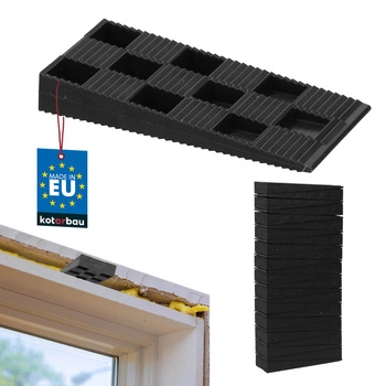 Kliny montażowe plastikowe do okien drzwi 94x44x14 mm zestaw 25 szt.