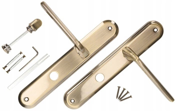 Klamka drzwiowa wc 90mm długi szyld drzwi patyna