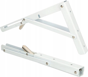 Kątownik wspornik składany pod półkę 300 biały - 2 szt.
