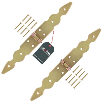Zawias ozdobny do okiennic drzwi altan skrzyń 150x150x35 mm zestaw 2 szt. - Kolor złoty