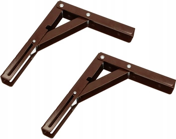Wspornik kątownik składany na półkę 200 mm rozkładany  2 szt. - Kolor brązowy