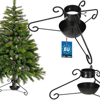 Stojak choinkowy stalowy z misą na wodę patyna 100 mm