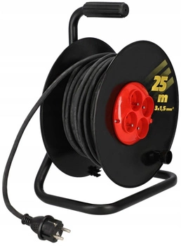 Zwijak przedłużacz bębnowy 3x1,5 budowlany z/u 25m