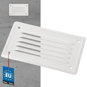 Kratka wentylacyjna kominowa z siatką 165x100 biała