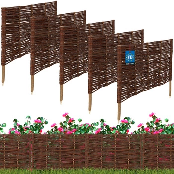 Płotek ogrodowy wiklinowy wbijany palisada obrzeże 60x40 cm zestaw 5 szt.
