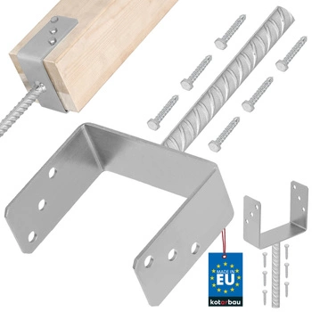 Podstawa słupa z prętem u do wmurowania 150 mm