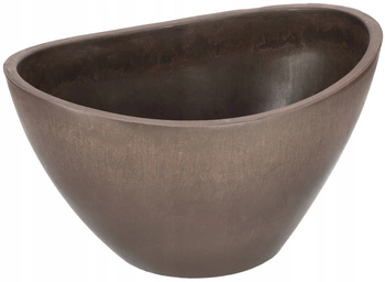 Doniczka łódka podłużna donica osłonka kompozytowa brązowa