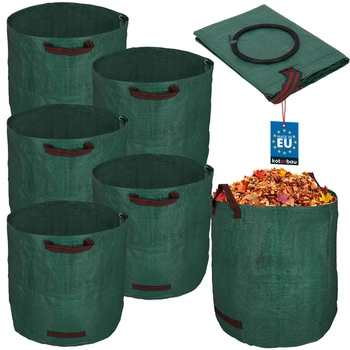 Kosz ogrodowy torba na liście trawę okrągły składany 270 l zestaw 5 szt.
