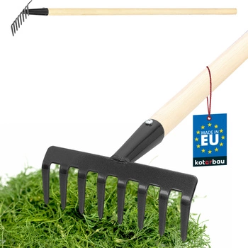 Grabie metalowe 8-zębne drewniany trzonek