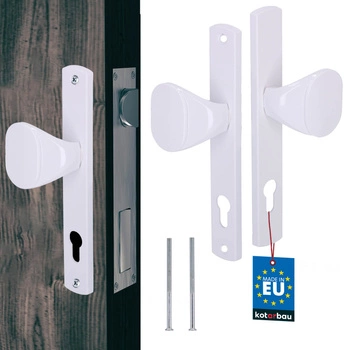 Pochwyt klamka do furtki bramy drzwi długi szyld aluminium biały 90 mm