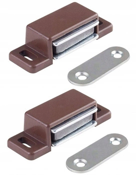 Zatrzask meblowy zamek magnetyczny mebli szafek - 2 szt. - Kolor brązowy