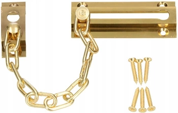 Zapornica do drzwi łańcuch blokada rygiel mosiądz
