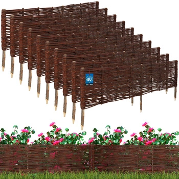 Płotek ogrodowy wiklinowy wbijany palisada obrzeże 120x30 cm zestaw 10 szt.