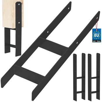 Podstawa słupa h do wmurowania stalowa ocynk czarna 150 mm zestaw 2 szt.