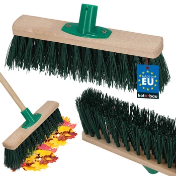 Szczotka miotła drewniana do liści podłóg kostki nylon 30 cm