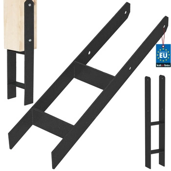 Podstawa słupa h do wmurowania stalowa ocynk czarna 120 mm