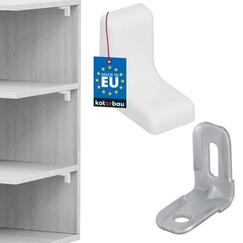 Komandorek kątownik meblowy z zaślepką biały