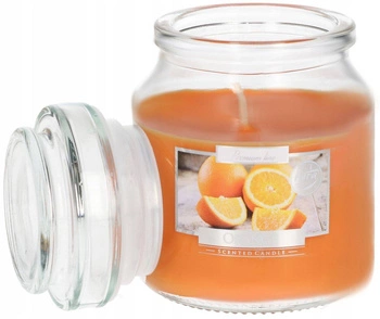 Świeca świeczka mała zapachowa w szkle z wieczkiem 28 h - pomarańcza
